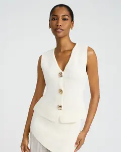 Express Textured V-Neck Novelty Button Sweater Vest