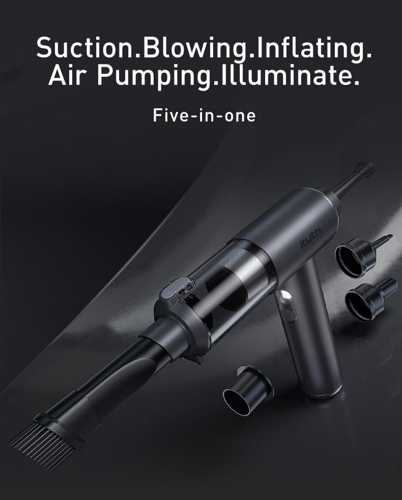 itutn car vacuum/blower M8, 5-in-1 Mini Vacuum Cleaner Cordless & Air Duster ,22000Pa Powerful Suction, Handheld Portable Vacuum For Car, Home, PC, Keyboard, Desk, Pet Hair Cleaning