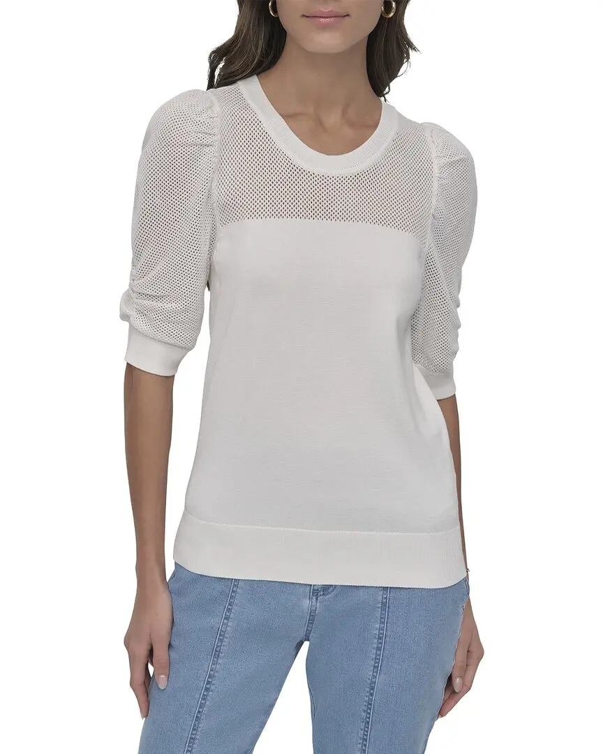 DKNY Crewneck Twist Sleeve Sweater