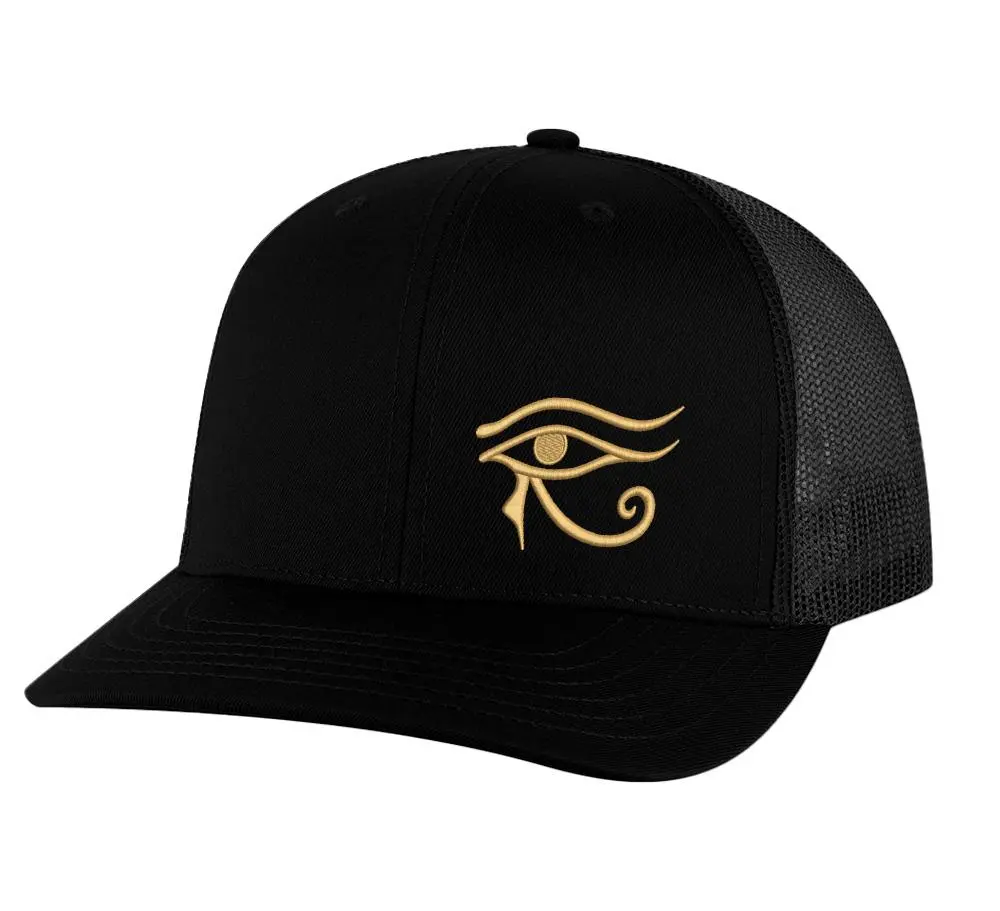 Eye of Horus Trucker Hat – Egyptian Symbol Embroidered Mesh Snapback