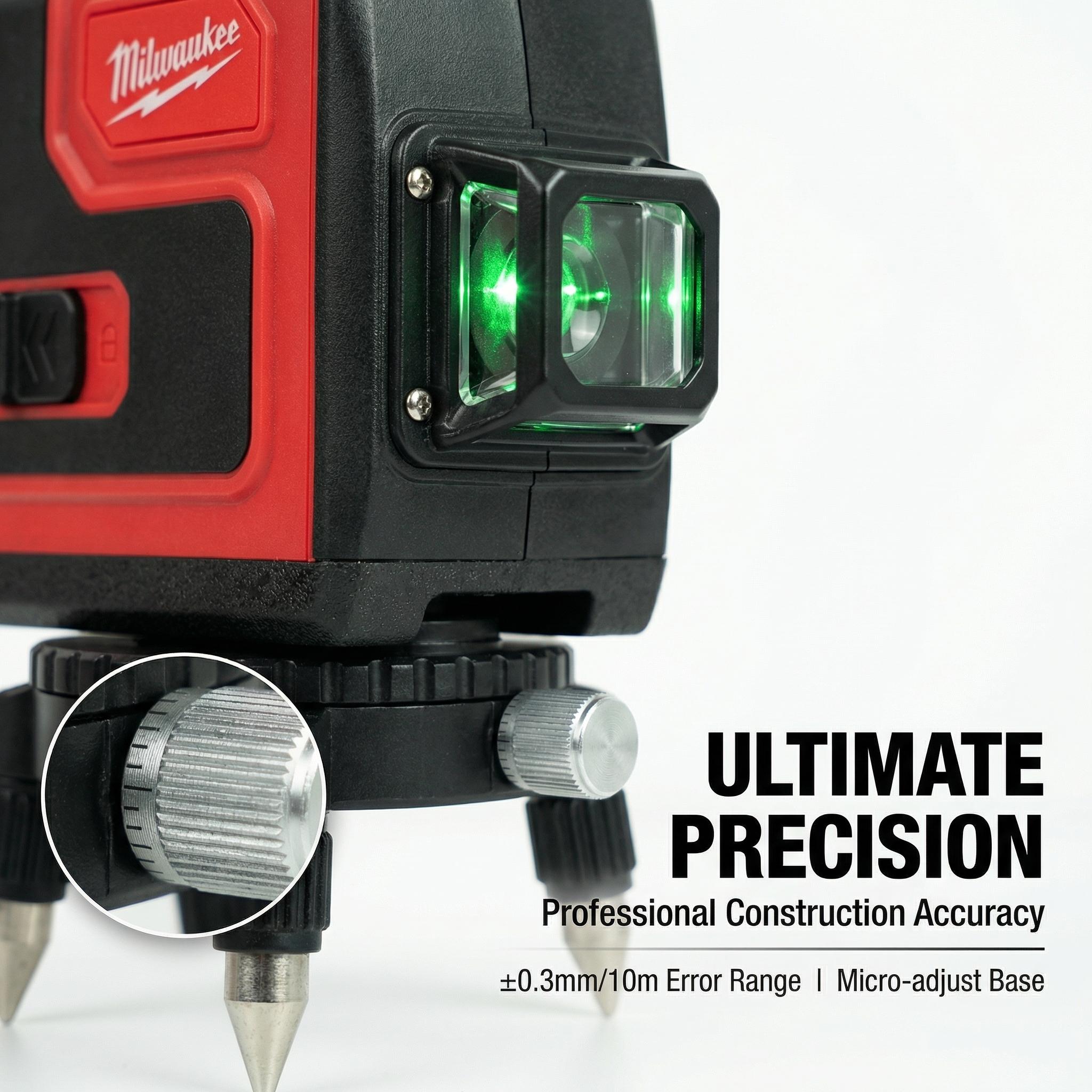 Milwaukee 16 Line Laser Level Precision Tool 4 d automatic 360 with tripod green beam self leveling professional power