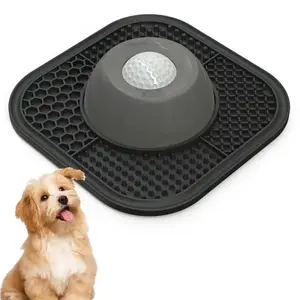 Slow Feeder Dog Bowls for Liquid Treat, Anti-Slip【Entertained Ball-in】 Bone Broth Dog Lick Bowl, 3/4 Cup Yogurt Pup Lick Toy for Large Medium Small Breeds Dietary Supplement/Post-op Nutrition Puzzle Feeder pet stuff dogaccessories