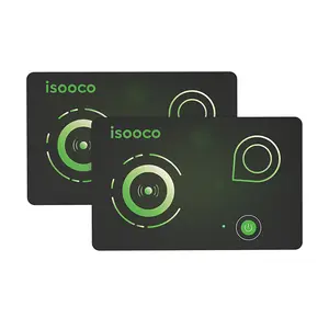 ISOOCO IS2403-2P Ultra Thin 1.6mm IP67 Waterproof Anti Lost Personal GPS Tracker for iPhone Findmy App Wallet Finder Pack of 2pcs iOS Compatible Item Track Luggage Backpacks Vehicles