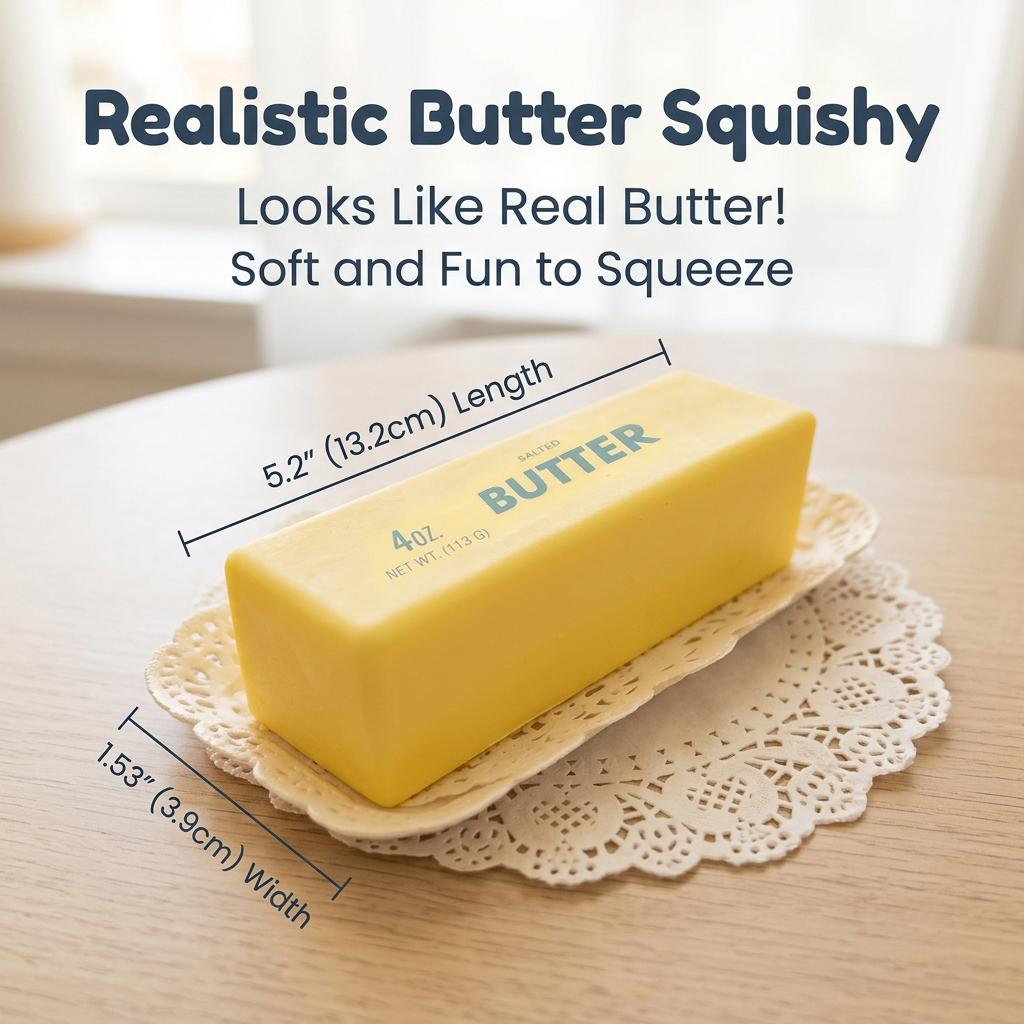 Viral Soft Butter Squishy Toy | Slow Rebound Stress Ball | Silky Touch & Durable