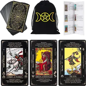 Fofeadm 78-Card Classic Original Tarot Deck, Spiritual Items with Guide Book & Linen Carry Bag, Fortune Telling Cards with Meanings for Beginners