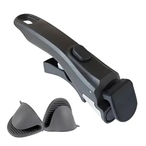 Removable Handle, Detachable Pot Handles with 2 PCS Silicone Oven Mitts Heat Resistant, Universal Pan Handle, Replacement Handles for Pots and Pans, Fits All Cookware