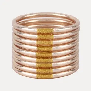 Champagne All Weather Bangles® (Set of 9) - Serenity Prayer