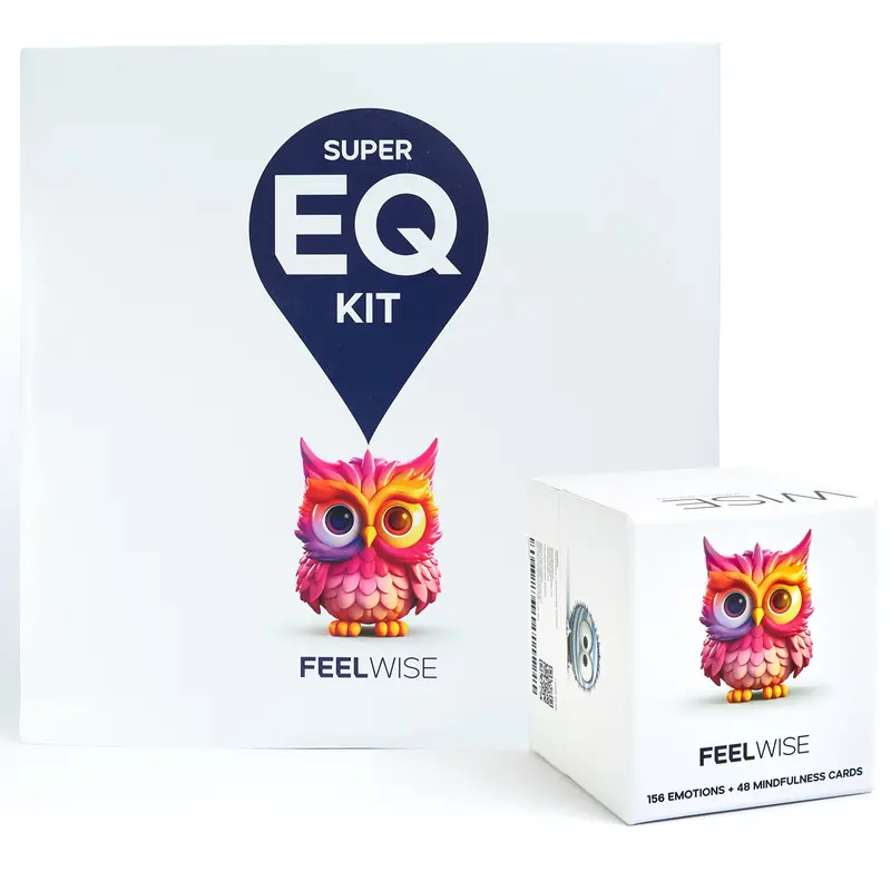 FeelWise Super EQ Kit & Emotions + Mindfulness Box Bundle - 156 Emotion Cards & 48 Mindfulness Cards for Emotional Intelligence Development