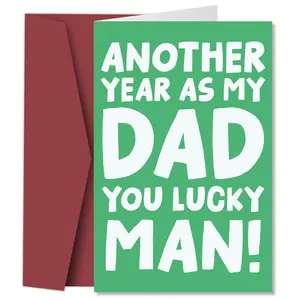 1pc Funny Father's Day Greeting Card with Envelope, Birthday Card, Custom Message Card - 'Another Year As My Dad' Humorous Message Card from Daughter Son - Perfect for Father's Day, Birthdays & Thank You Notes, Best Gift for Dad