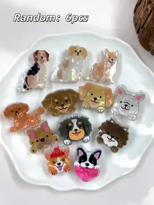 6pcs Cute Animal Element Hair Clips for Women, Small Dog Design, Front Bangs, Ponytail Half Updo, Daily Accessories, Clip in Claw
