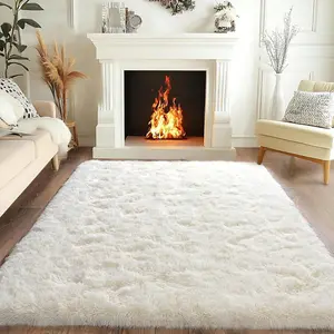 Area Rugs For Living Room, Ultra Soft Large Shag Living Room Rug Fluffy Rug Carpet For Bedroom, Plush Modern Floor Rug For Kids Room Fuzzy Rug For Home Decor Aesthetic, Creamy White
