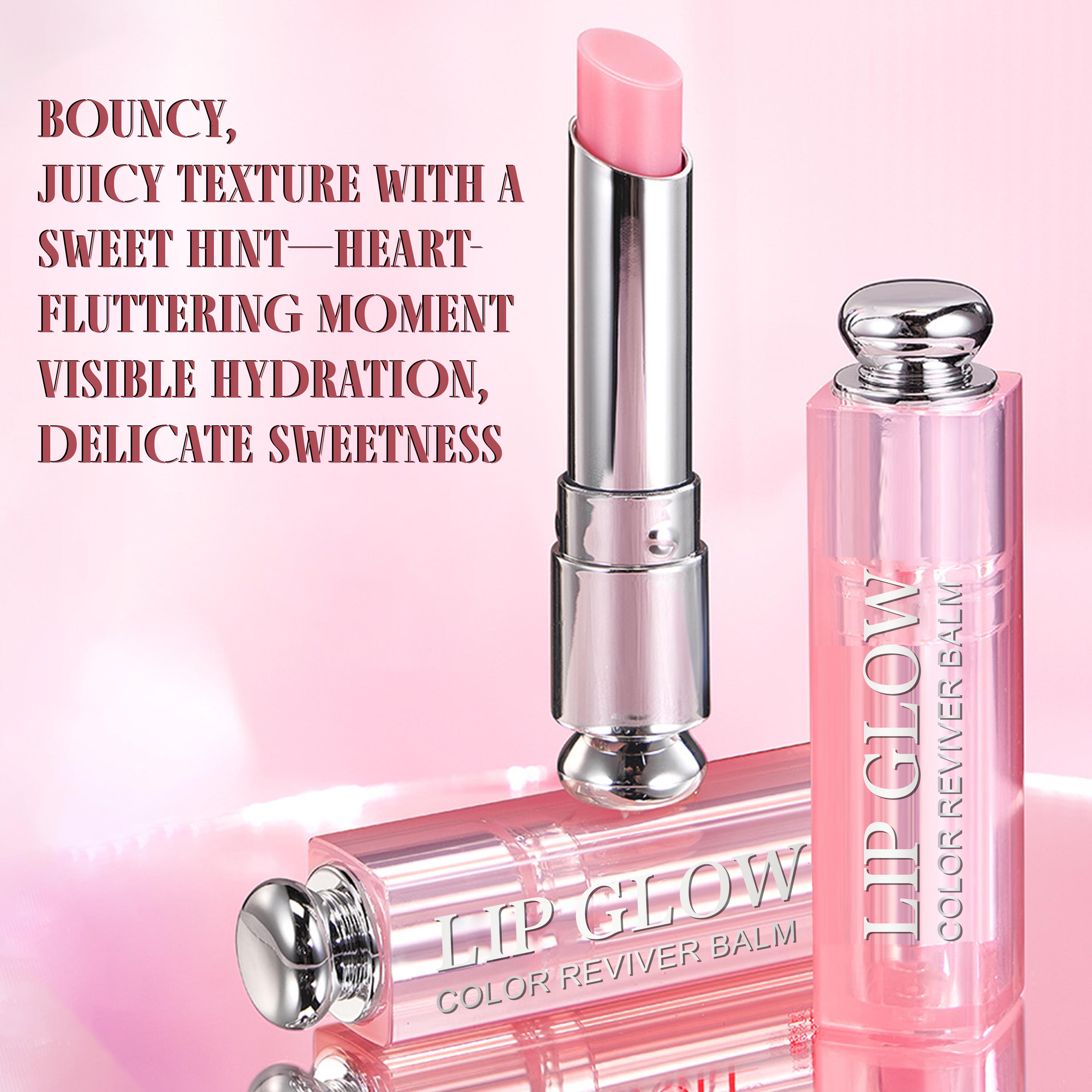 Hydrating Lip Glow Balm 3 Pack, Color Changing Tinted Lip Balm, Moisturizing Lip Care, Glossy Shine Finish, Smooth Plumping Lips, Non-Sticky Formula, Everyday Natural Makeup Lipstick Set