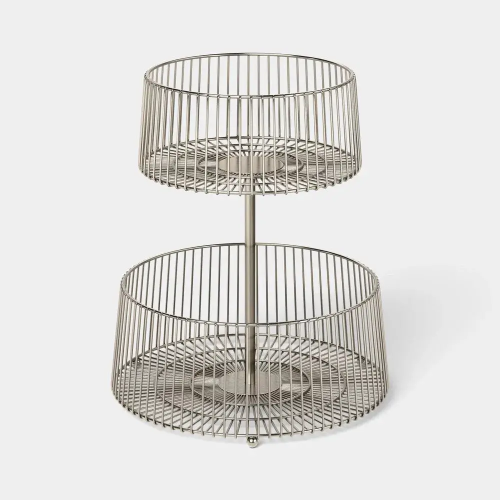 Value Wire 2-Tier Basket - Silver