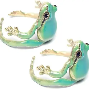Adorable Frog Themed Accessories - Adjustable Open Ring & Dangle Earrings, Ideal for Gifting & Everyday Wear