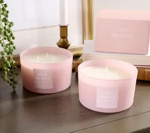 Peace Love World S/2 16oz Matte Glass Candles with Gift Boxes