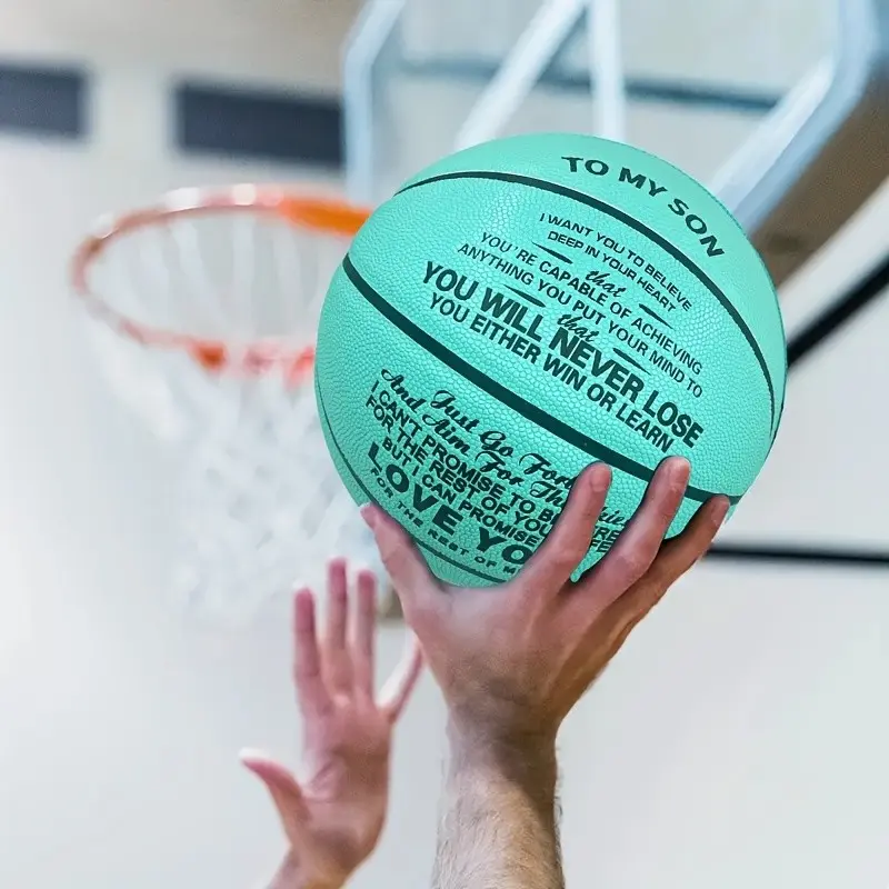 Special Meaning Basketball with Encouraging Message for Son, Perfect Gift for Birthday, Christmas, Graduation, Includes Pump, Sports Ball