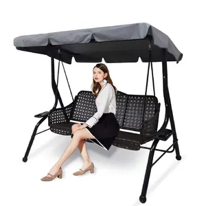 Outdoor Patio Swing Chair Canopy Replacement,3 Seater Porch Swing Seat Canopy Cover,Waterproof And Windproof, Garden FurnitureCovers (Grey, Large) 3 Seater Porch Swing SeatCanopy Cover, Waterproof And WindproofGarden Furniture Covers (Grey, Large)Outdoor