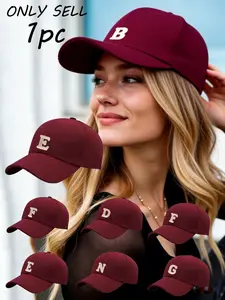 Unisex 26 Letter Baseball Cap, Casual Sport Style, Sun Protection, All Seasons Wear, Fitted Design, Simple and Versatile