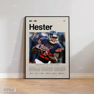 Devin Hester Poster, Hester Bears Print, Framed Chicago Bears Art, Chicago Bears Wall Decor, NFL Print Fan Gift Idea, Hester Print
