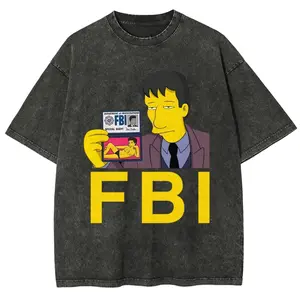 Comfort Color FBI T-shirt, Meme of an FBI agent from Cartoon, Vintage Graphic Tee, Cartoon Shirt, Unisex Shirt Top Menswear, Funny Shirt