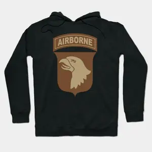101St Airborne Division Patch Desert Subdued Hoodie - Military Style Sweatshirt For Veterans And Patriotic S Cotton Fit