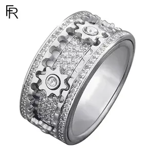 Gear Ring Rotatable Ring Male And Female Couple Rotating Wheel Starry Sky Trendy Rose  Couple Rings