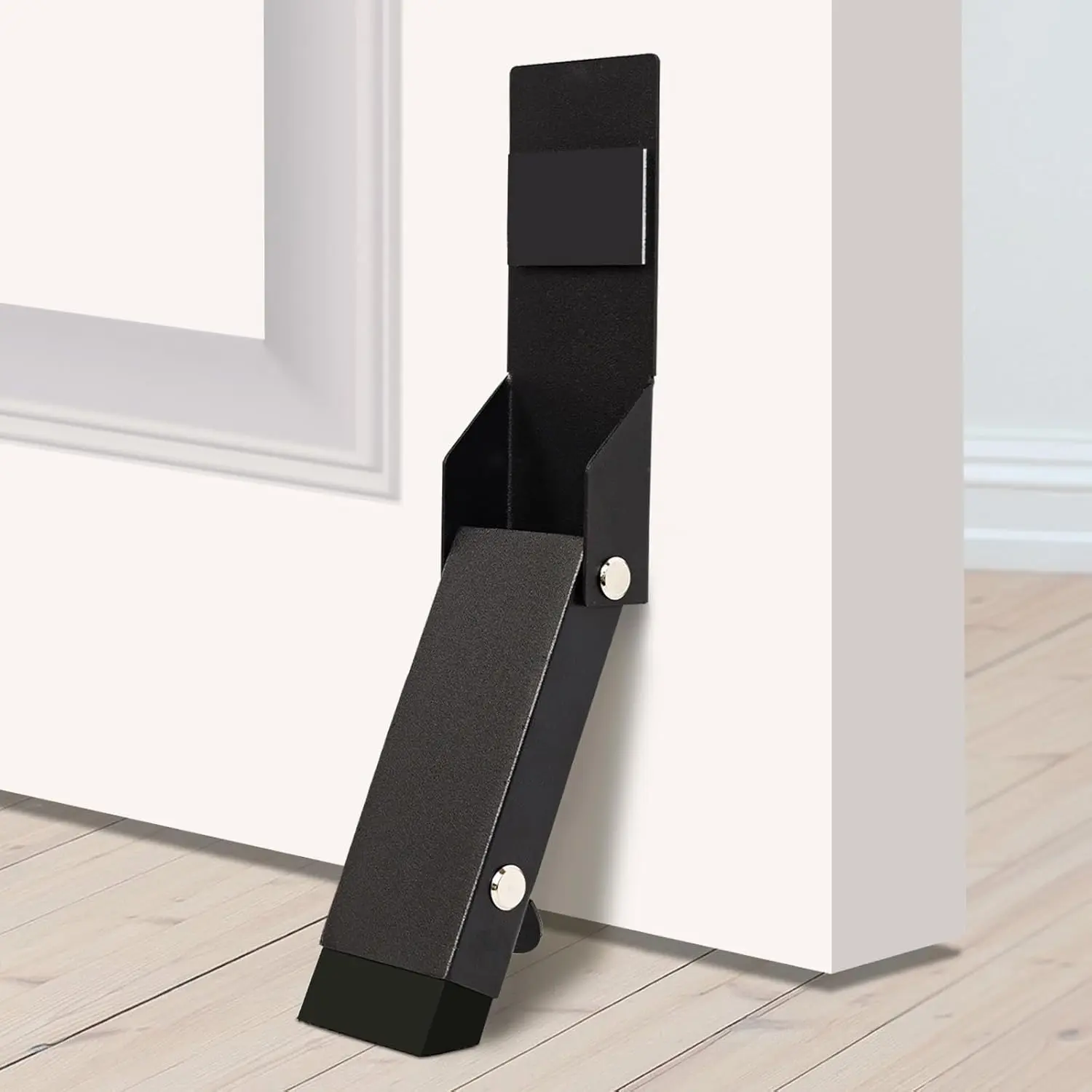 No Drilling Door Stopper Hold Door Open, Self Adhesive Door Stop, Door Stoppers for Bottom of Door, Kickdown Door Stop, Heavy Duty Door Wedge Catch, Easy Installation