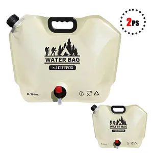 Super Thick 8L Foldable Water Bag with Faucet – BPA-Free Collapsible Portable Water Container, Leakproof and Reusable, Ideal for Camping, Outdoor Adventures, Hiking, Travel, BBQ, RV, Emergency Water Supply, Picnic, Sports, and Beverage Storage