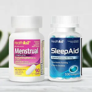 HealthA2Z Calm Cycle Essentials Bundle - Sleep Aid Diphenhydramine 50 mg (100 Softgels, Pack of 1) + Menstrual Complete Pain Relief (90 Counts, Pack of 1) - Dual Cycle Comfort & Restful Nights