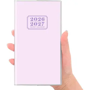 Pocket Calendar 2026-2027, Monthly Planner Jan 2026- Dec 2027 for Purse, 6.7" x 3.7" 2 Year Small Pocket Planner, Compact Design with Plastic Sleeve