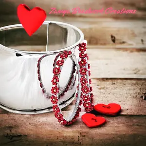 Red Daisy Hoop Earringz