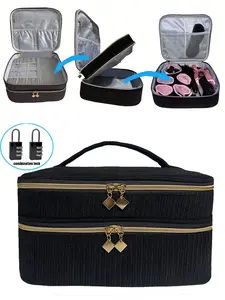 Privacy Lock Storage Bag, Personal Toy Organizer with Two Password Locks, Ideal for Home and Travel Privacy Protection