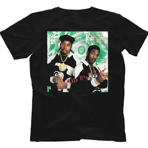 Vtg Eric B and Rakim Paid in Full Cotton Black Full Size Unisex Shirt BL647 W