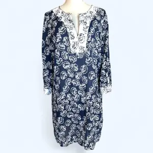 Talbots Tunic  Seashell Beach Vintage Cover Up* Casual Lightweight Comfortable Womenswear Day Dress Women Lady Comfort Beachwear Cotton