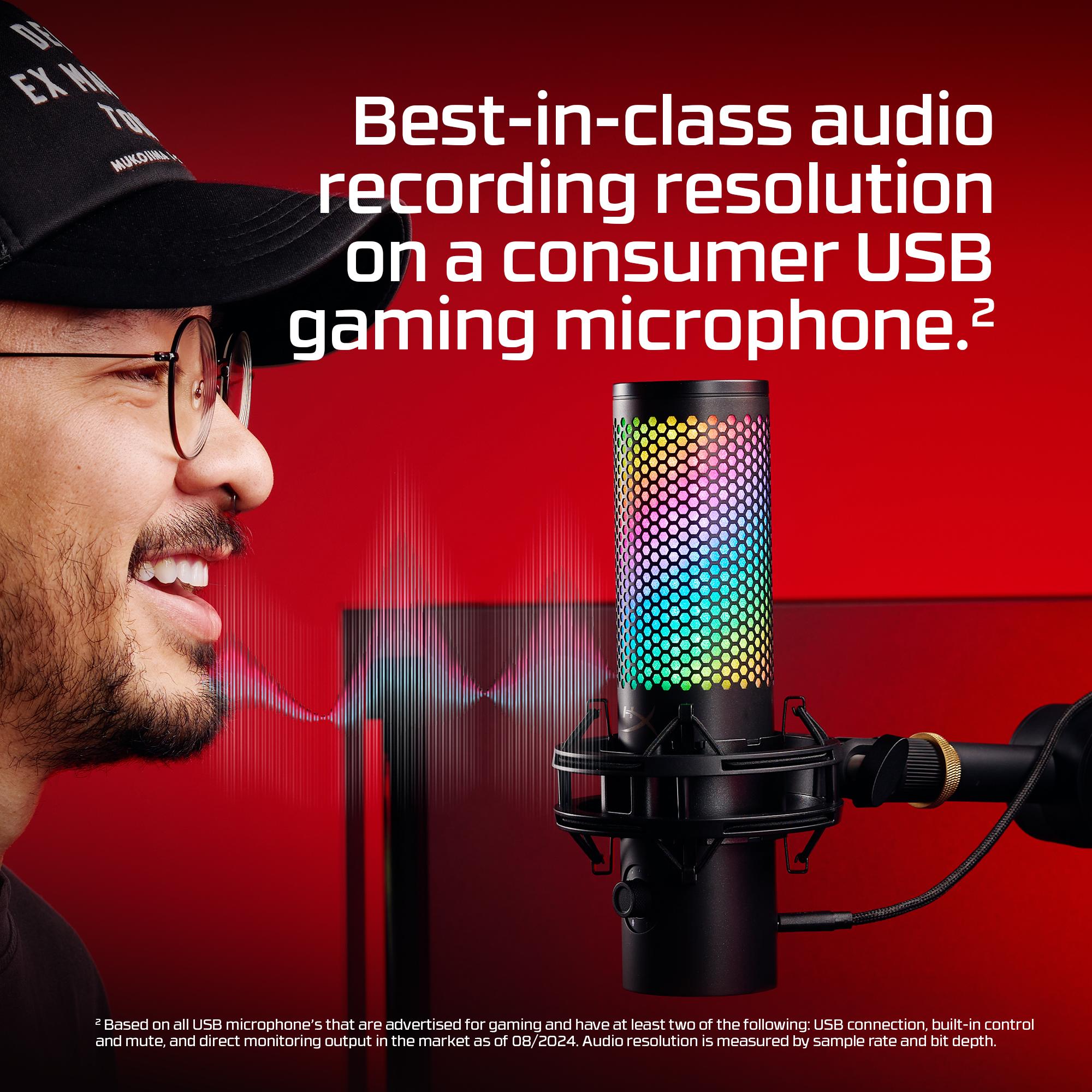 HyperX QuadCast 2 S USB Microphone with RGB Lighting, Tap-to-Mute Sensor, and Multifunction Knob for Enhanced Gaming Experience HyperX QuadCast 2 S USB Microphone with RGB Lighting, Tap-to-Mute Sensor, and Multifunction Knob for Enhanced Gaming Experience