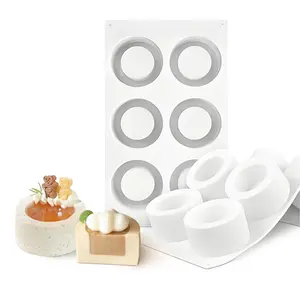 6-cavity Silicone Baking Mold, 1 Count Reusable Heart Shape DIY Mold, Food Grade Silicone for Cake Making