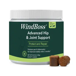 WindBoss Chewable Dog Hip and Joint Supplement for Small & Medium Breeds - Dog Joint Supplements & Vitamins - Extended Joint Care -  60 Soft Chews