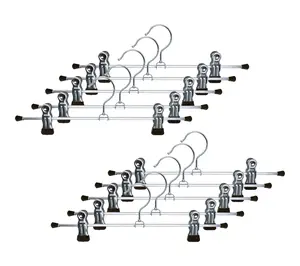 MAWA 10pc 12inch Pant/Skirt Adjustable Clip Hanger