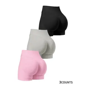 Women's Solid Color Seamless Sports Shorts, Breathable Comfortable Skinny Shorts for Yoga Gym Workout Running, Ladies Sportswear for All Seasons, Gym Clothes Women, Gym Wear zadie pink