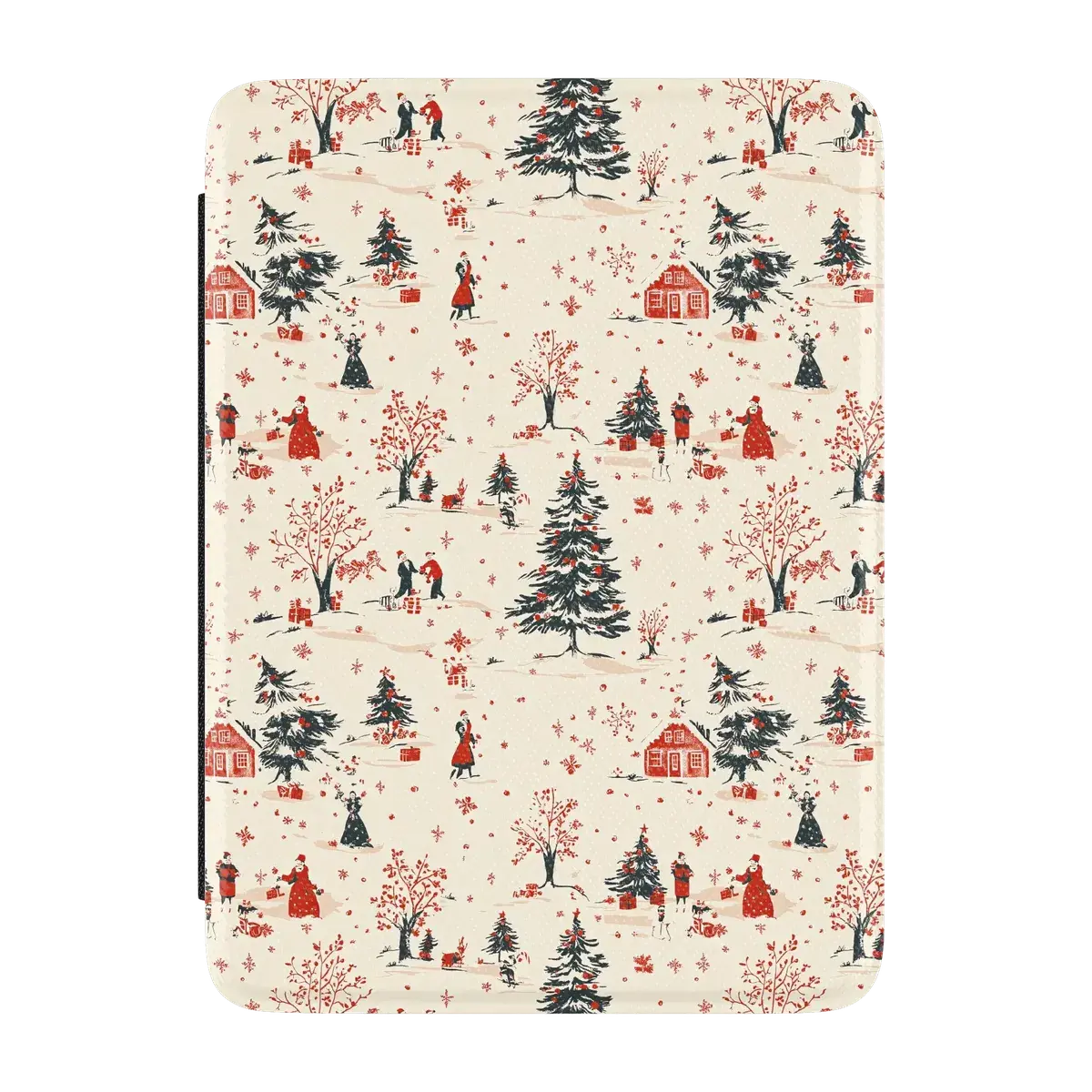 Casely Kindle Tablet Case - Vintage Holiday Themed, Christmas Scene Aesthetic Accessory with Festive Design