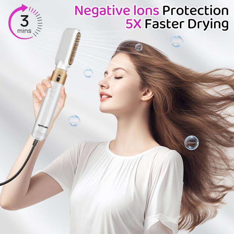 5-in-1 Curling Iron Set, Curling Wand with 1 straightening brush 1 hair dryer and Interchangeable 3 Curling Irons, Dual Voltage Hair Waver