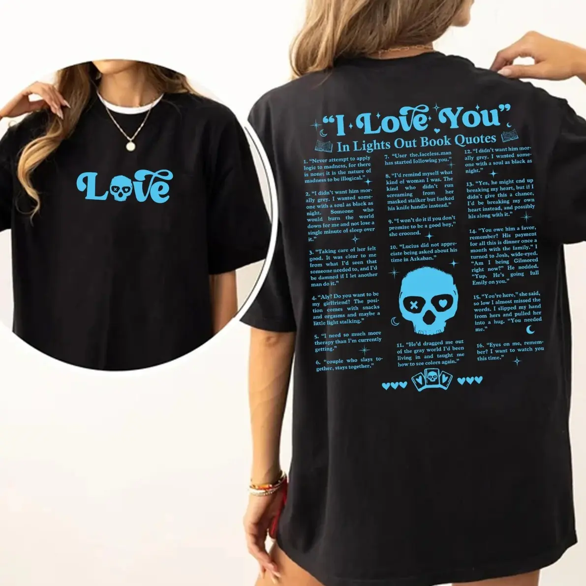 Lights Out I Love You In Book Quotes 2 Sides Sweatshirt, Navessa Allen Shirt, Into Darkness Shirt, Bookish Merch Shirt, Dark Romance Merch, Gift For Readers