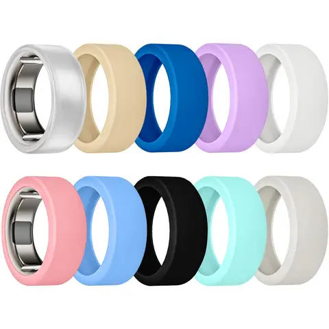10-Pack Oura Ring Protective Cases, Wearable Accessory, Wearable Tech Accessories, Protector, Compatible with Oura Ring Gen 4/ceramic, Gen 3/galaxy Ring, Scratch-Resistant Silicone, Unisex, Fitness Friendly, Cover, Protection