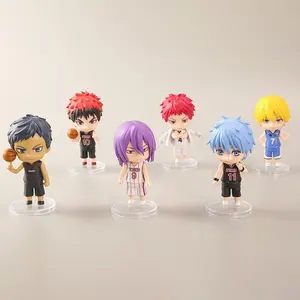 6pcs/set Kuroko's Basketball q-version kawaii Standing posture Action Figure PVC Mode statue Toy Doll Desk Decor Collection Gift