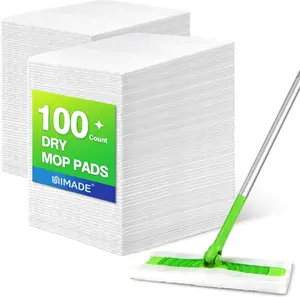 100 Count Dry Sweeping Cloth Refills Compatible with Swiffer Sweeper Disposable Dust Mop Pads for Hardwood Tile Laminate Floor Cleaning Pack