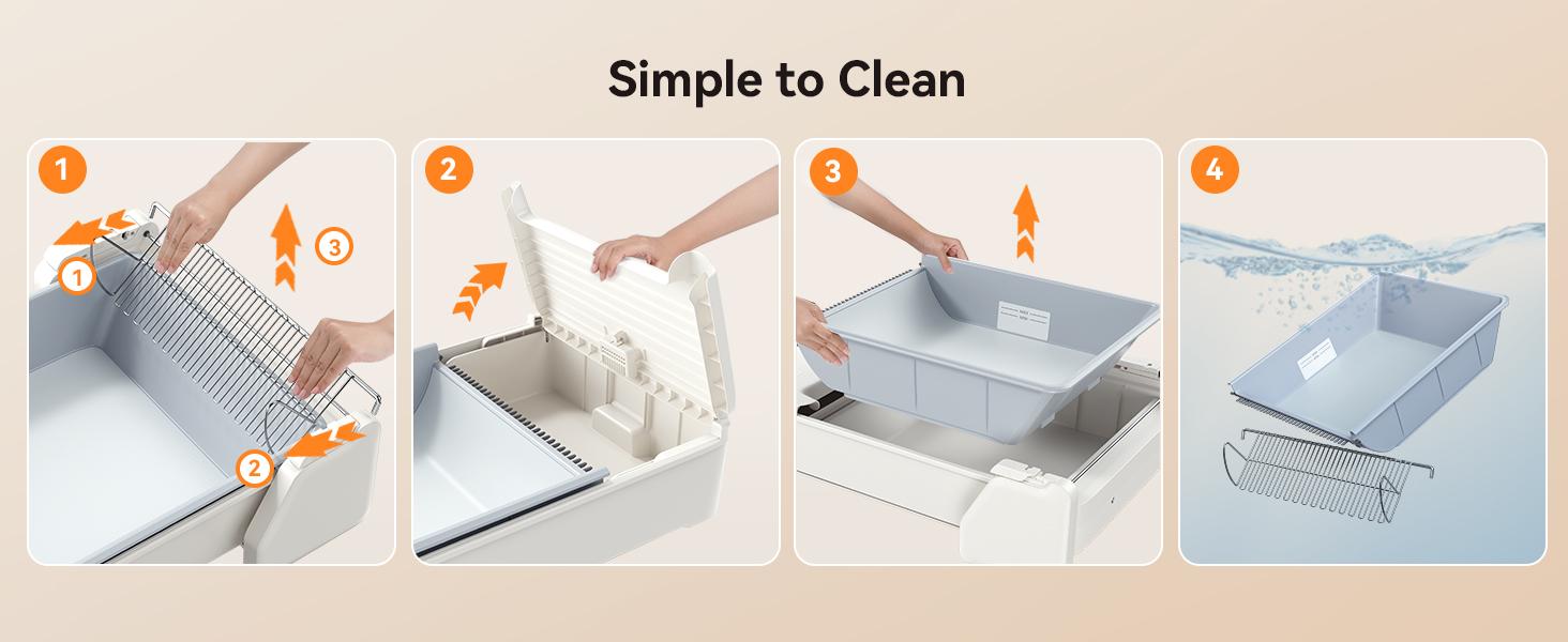 Meowant SC03 Self-Cleaning Cat Litter Box, Open Top Automatic for Multi Cats, Dual Rake, Anti-Pinch, Odor Control, Easy Clean, White, X-Large