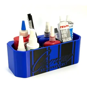 American Made Magnetic 1Rst Gen Camaro Storage Container For Parts Tools Cans Blue W/ Black Stripes