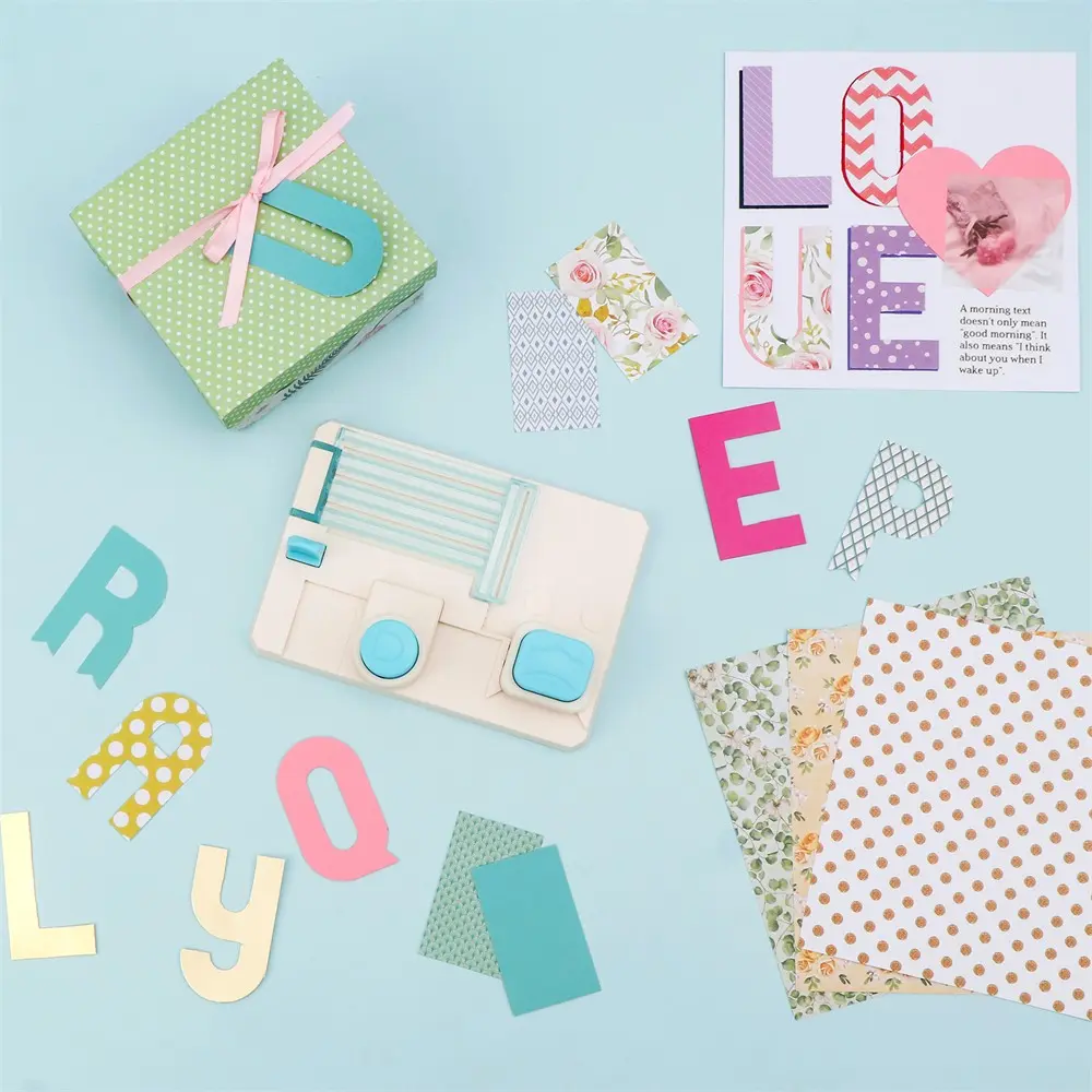 Mini Alphabet Punch Board To Create 1.5" x 2.5" Letters  Numbers and Punctuation Marks Quickly and Easily ,Cutting Embossing Stamping Machines Perfect for Creating Banners, Cards, , Scrapbooking Headlines Decoration Scrapbooking Tool