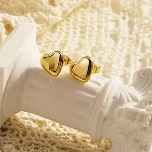 1 Pair of Simple, Elegant, Compact and Exquisite Heart-shaped Stainless Steel Earrings, Suitable for Daily Leisure, Vacation Travel, Mother's Day, Valentine's Day Gifts, and Essential Earring Accessories for Girls