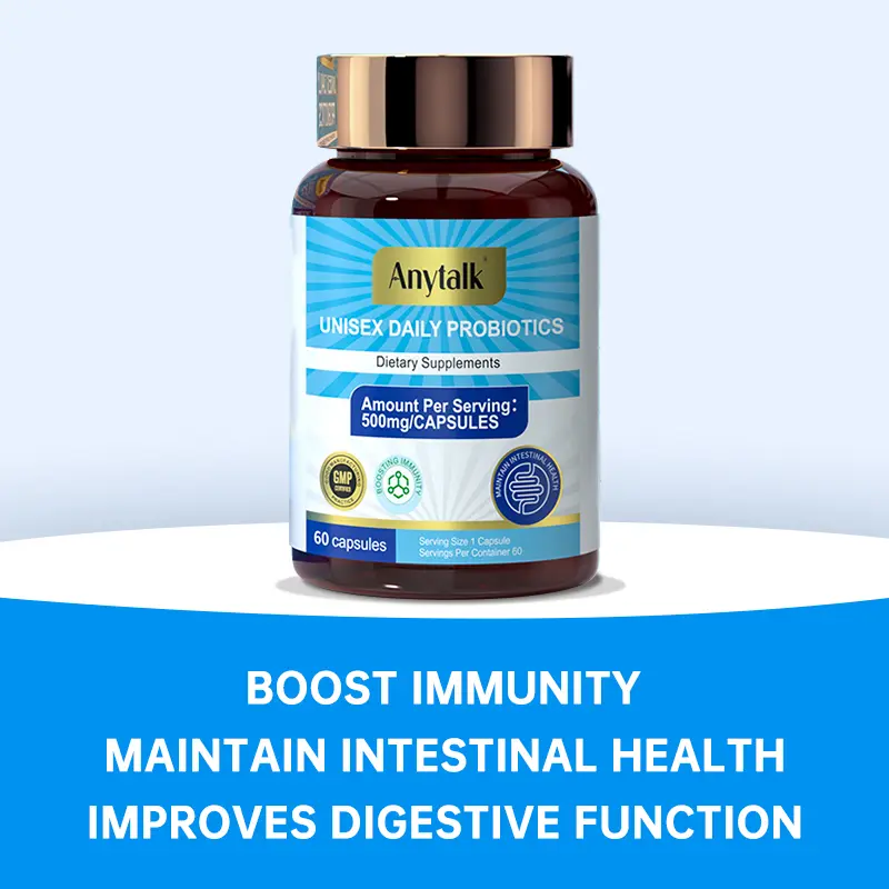 Anytalk-Probiotics for men and women 30-Day Cleanse Package, Suitable for Bloating/Constipation, Galactooligosaccharide, Lactobacillus plantarum | Non-GMO | 60 Capsules - A